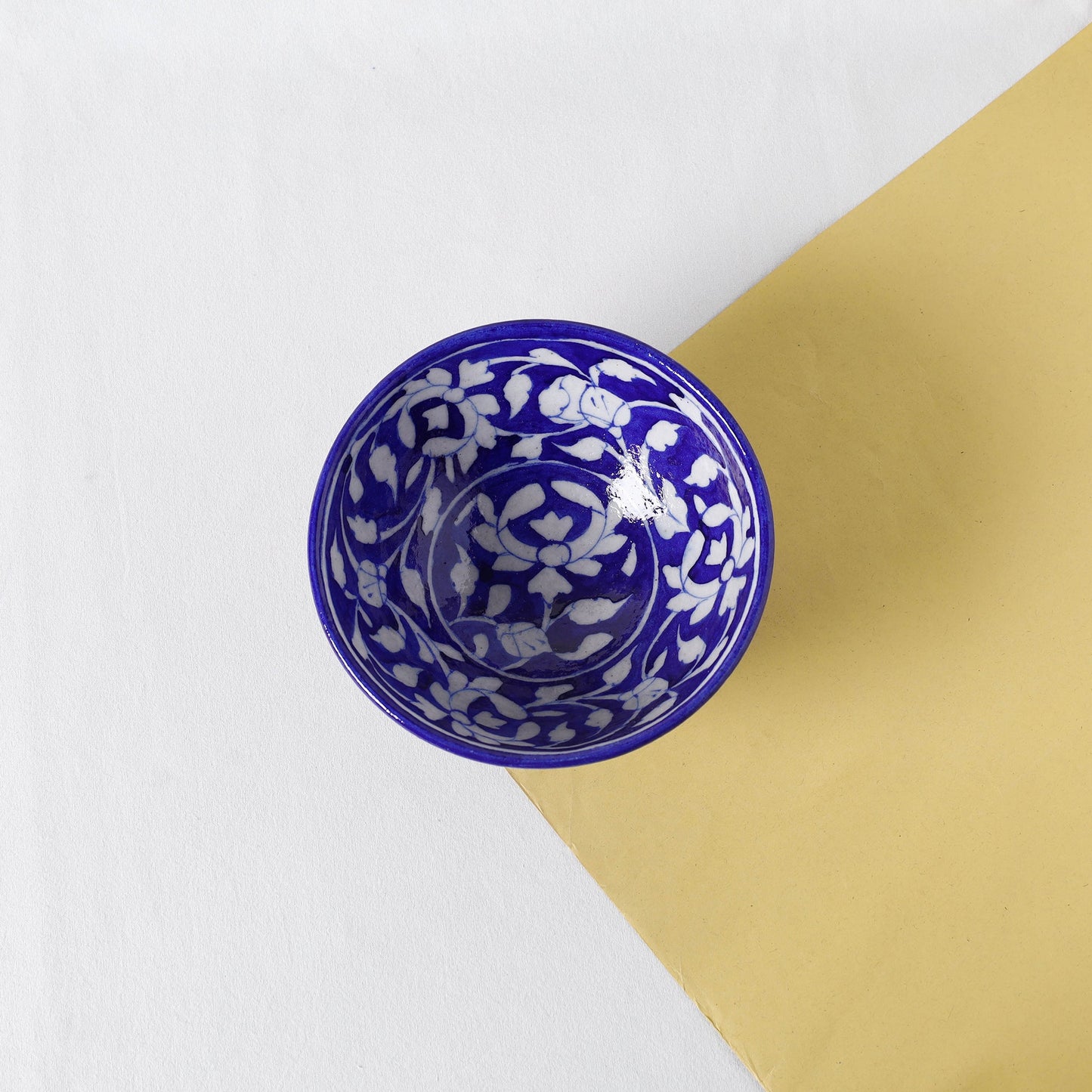 Original Blue Pottery Ceramic Bowl (14 x 14 in)