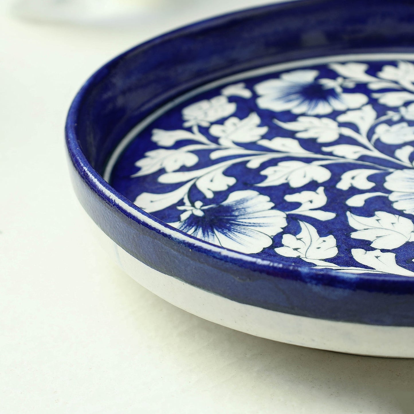 Original Blue Pottery Ceramic Serving Plate (9 x 9 in)