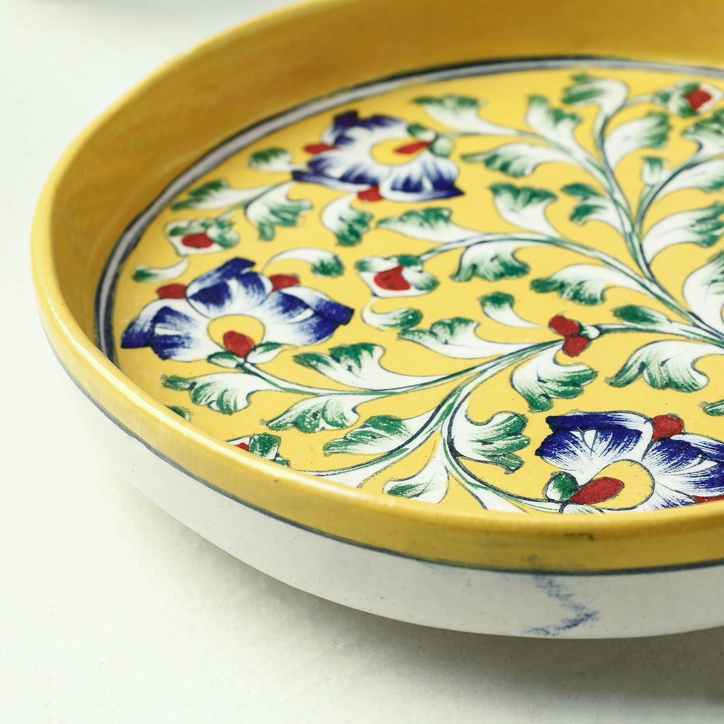 Original Blue Pottery Ceramic Serving Plate (9 x 9 in)