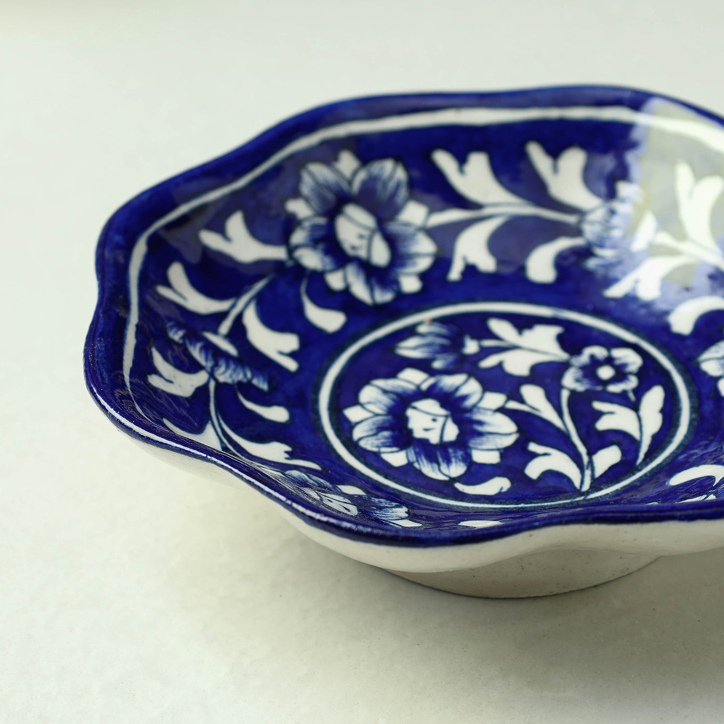 Original Blue Pottery Ceramic Bowl (6 x 6 in)