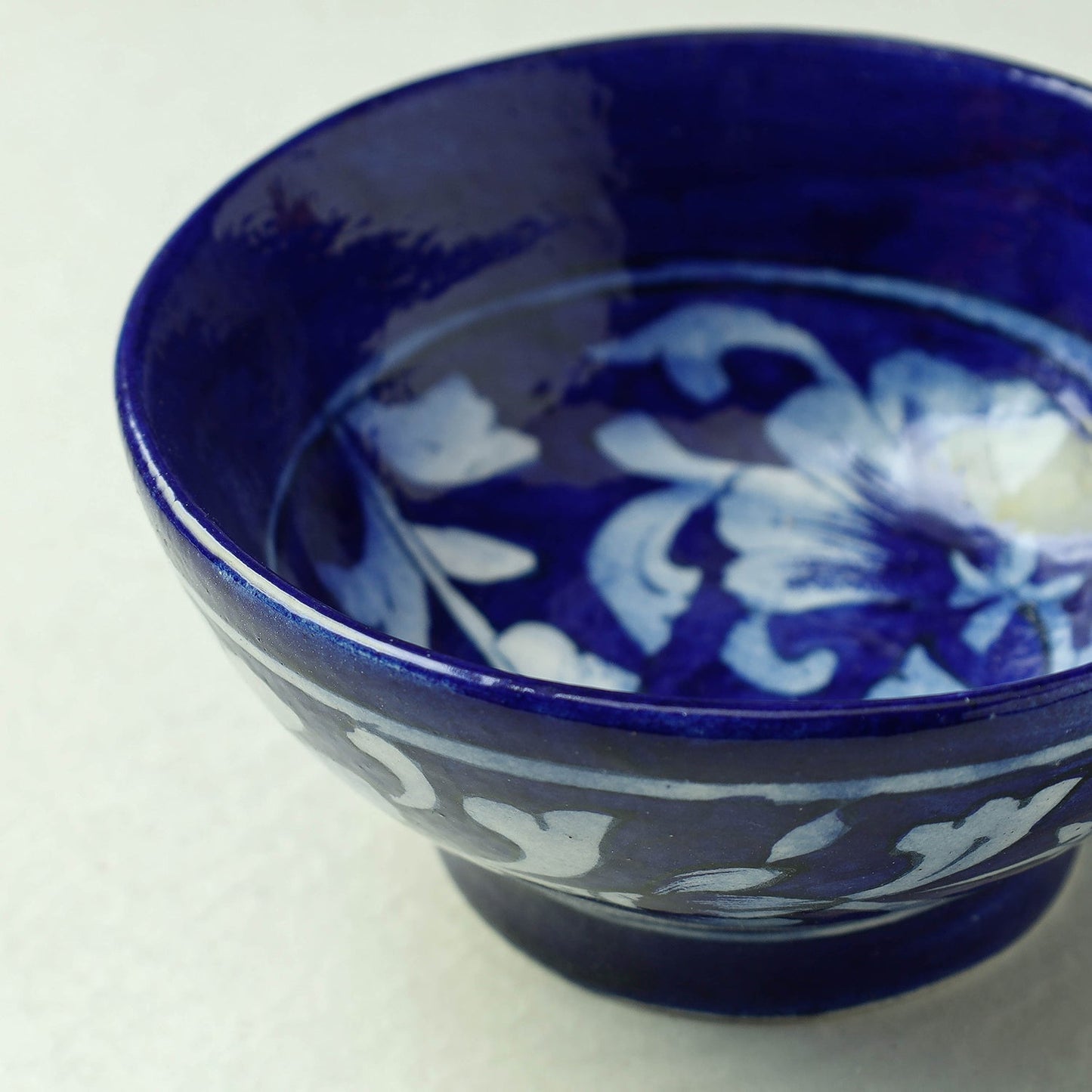 Original Blue Pottery Ceramic Bowl (4 x 4 in)